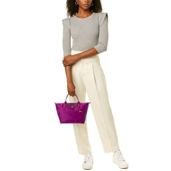 Longchamp Le Pliage Club Medium Nylon Short Handle Tote, Purple - Picture 4 of 4